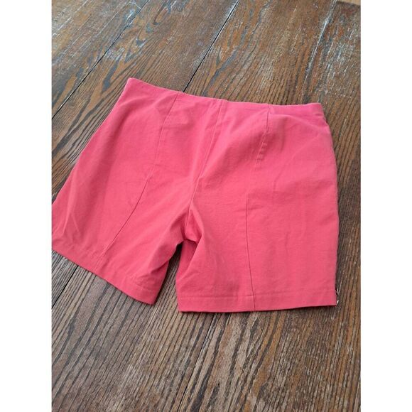 Size 14 JM Collection Pink Coral Side Zip Button Leg Detail Summer Casual Shorts - Picture 3 of 3
